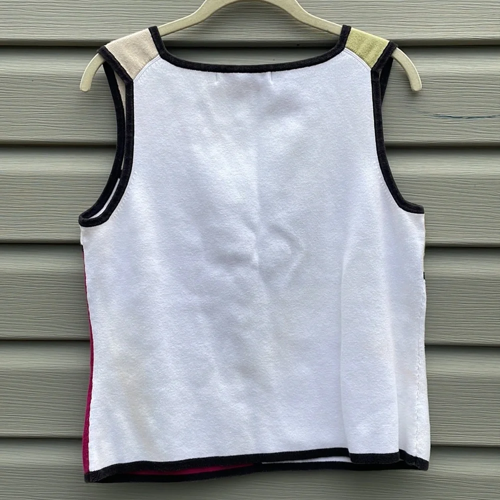 Vintage Mod Colorblock Knit Sweater Vest